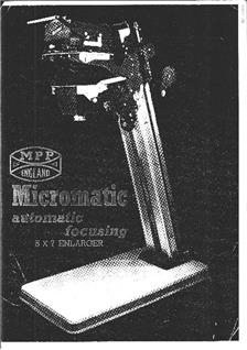 MPP Micromatic manual. Camera Instructions.